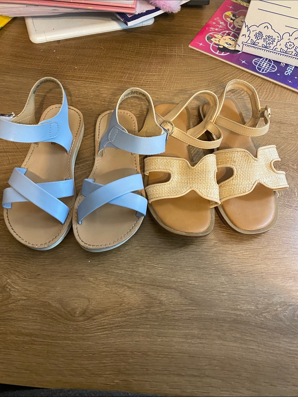Sonoma Pale Blue Girls' Cross-Strap Sandals